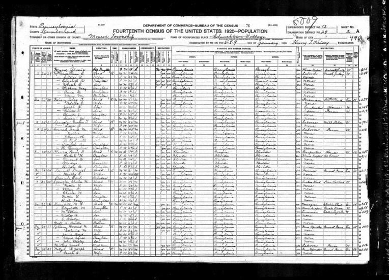 1920UnitedStatesFederalCensusForHarryFFlowers.jpg